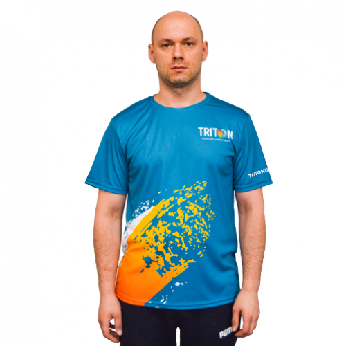 Футболка с полной запечаткой прямого кроя, модель с коротким рукавом, материал ложная сетка