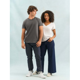 Футболка унисекс Regent с V-образным вырезом, молочно-белая