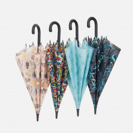 Зонт-трость Undercolor с полной запечаткой на заказ, с зелеными спицами