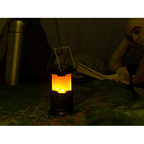 Кемпинговый фонарь с имитацией пламени Lindau Flame, черный