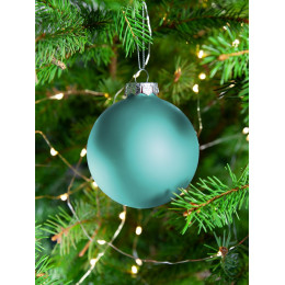 Елочный шар Finery Matt, 8 см, матовый бирюзовый