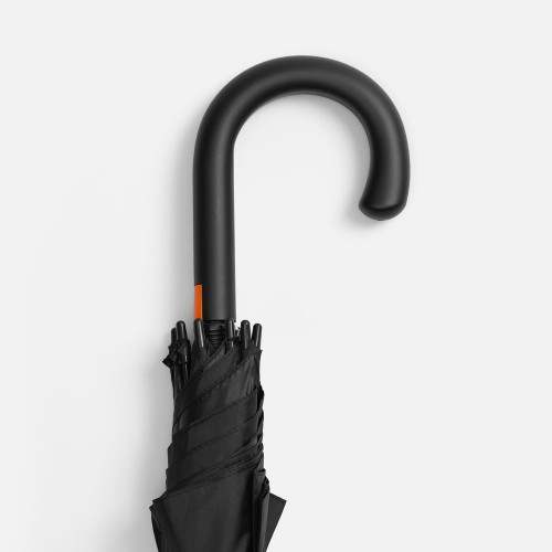 Зонт-трость Hidecolor с цветными спицами, черный с оранжевым