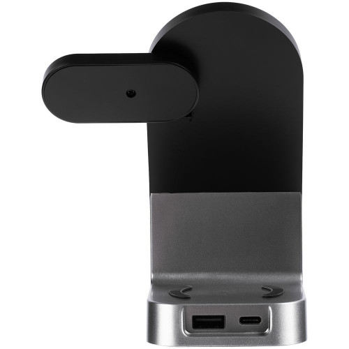 Зарядная станция с часами E-Store для смартфона, часов и наушников, черная