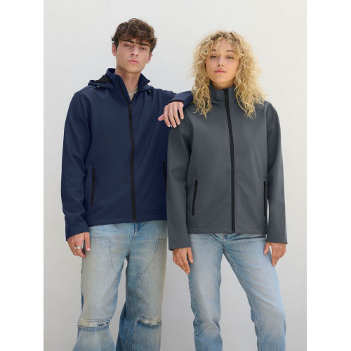 Куртка софтшелл с капюшоном мужская Race Men, темно-синяя