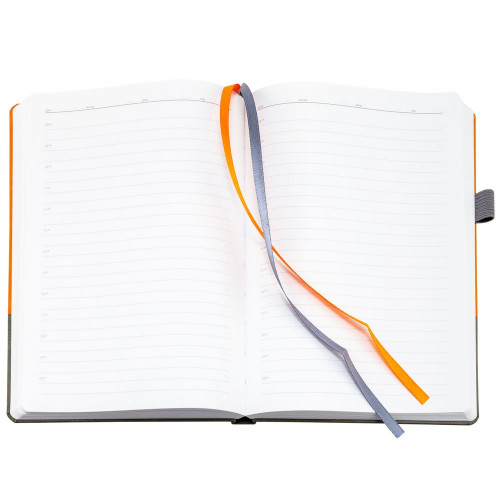 Ежедневник Horizon, недатированный, серый с оранжевым