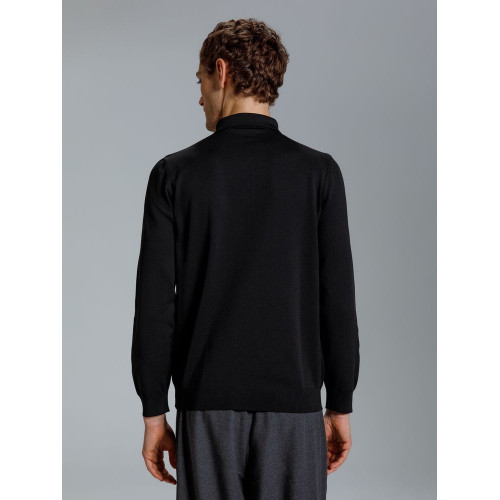 Рубашка поло мужская с длинным рукавом Terrazzo, черная