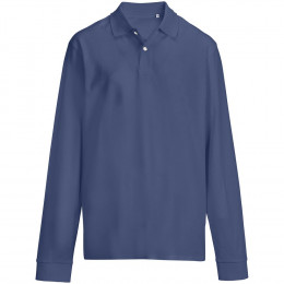 Рубашка поло унисекс с длинным рукавом Pacific LSL, синяя (джинс)