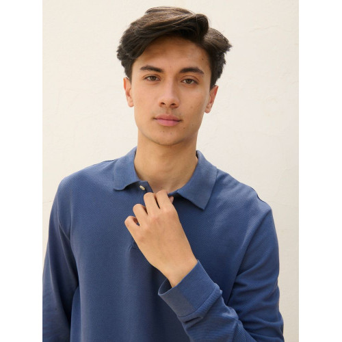 Рубашка поло унисекс с длинным рукавом Pacific LSL, синяя (джинс)