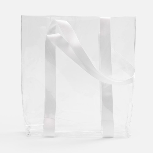 Шопер Clear Fest, ver.2, прозрачный с белыми ручками