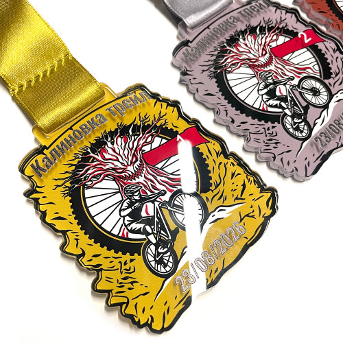 Медаль из акрила 1-слойная с УФ-печатью D-40, толщина 10 мм