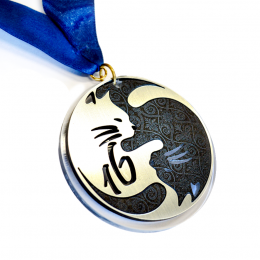 Медаль из акрила с пластиком 2-слойная D-50, толщина 10 мм