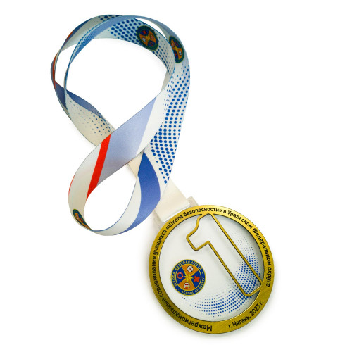 Медаль из акрила с пластиком 2-слойная с УФ-печатью D-40, толщина 10 мм