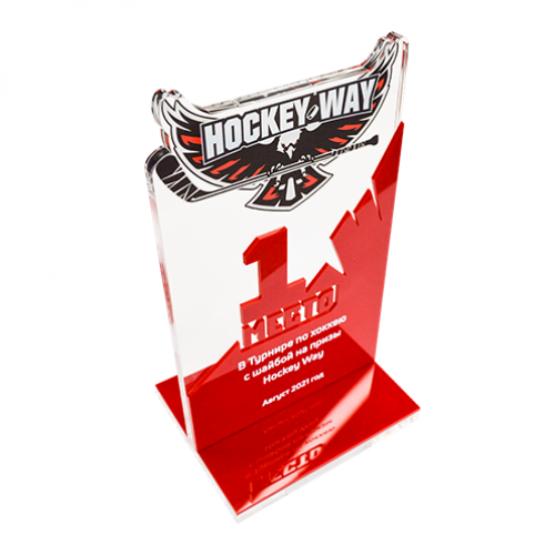 Приз из акрила 2-слойный с УФ-печатью S  1-100 см2, толщина 10 мм